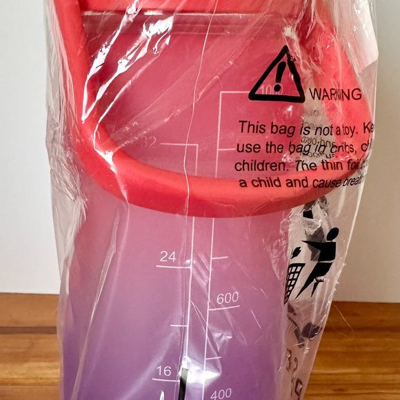 32 OZ. Motivational Water Bottle with Time Marker Red/Purple - New - Picture 2 of 5